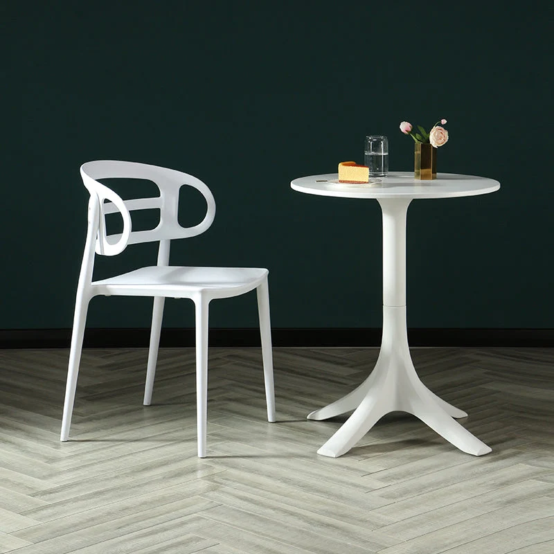 Sedie da pranzo scandinave con braccioli Sedia da pranzo laterale plastica con schienale basso per la casa Clearhalo
