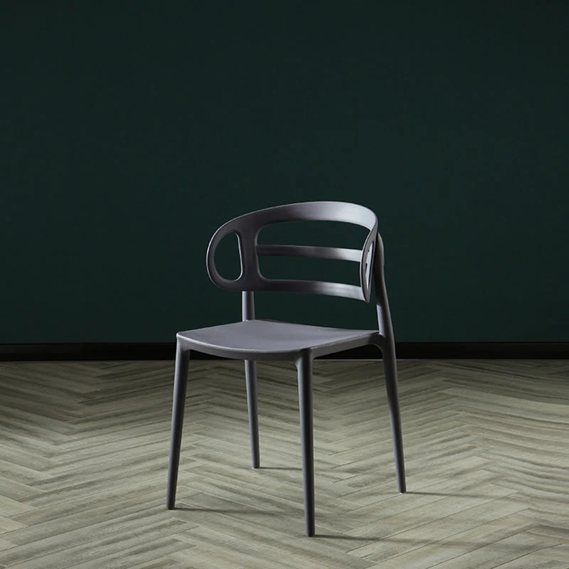 Sedie da pranzo scandinave con braccioli Sedia da pranzo laterale plastica con schienale basso per la casa Clearhalo