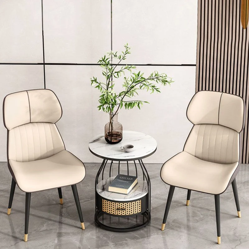 Sedie da pranzo scandinave con braccioli Wingback per sedie da pranzo pelle per la casa Clearhalo