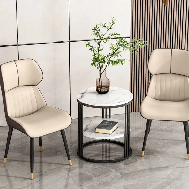 Sedie da pranzo scandinave con braccioli Wingback per sedie da pranzo pelle per la casa Clearhalo