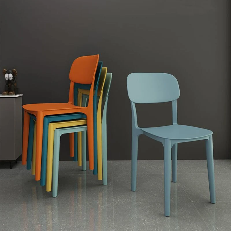 Sedie da pranzo scandinave con schienale aperto Sedia da pranzo laterale plastica senza braccioli Clearhalo