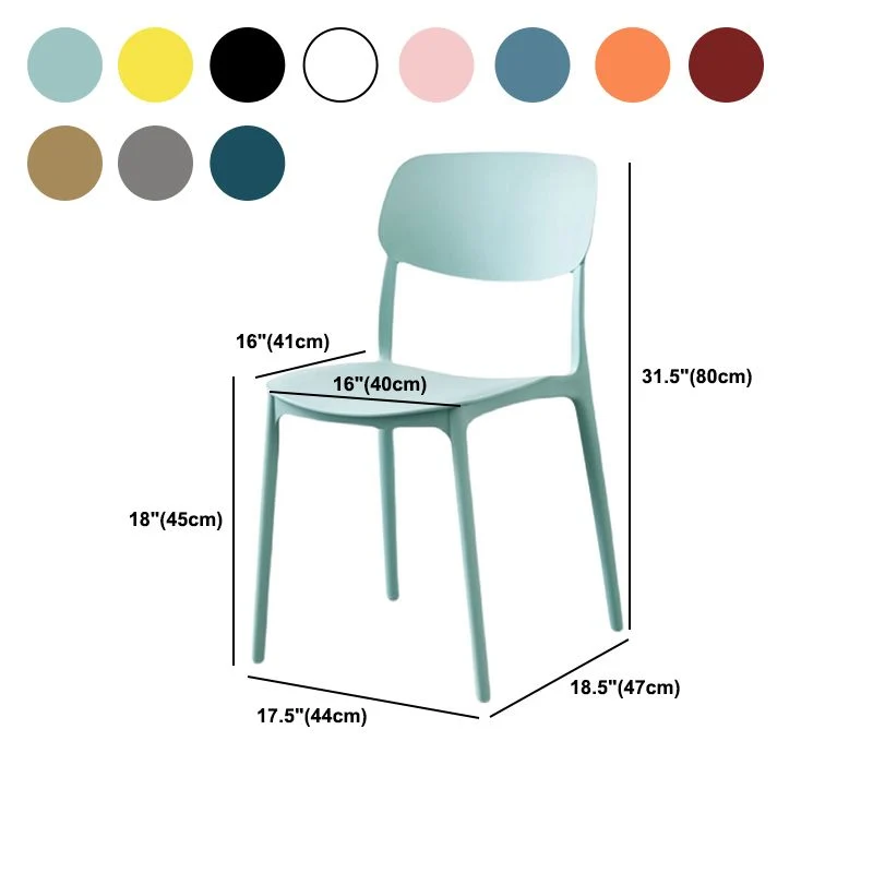 Sedie da pranzo scandinave con schienale aperto Sedia da pranzo laterale plastica senza braccioli Clearhalo