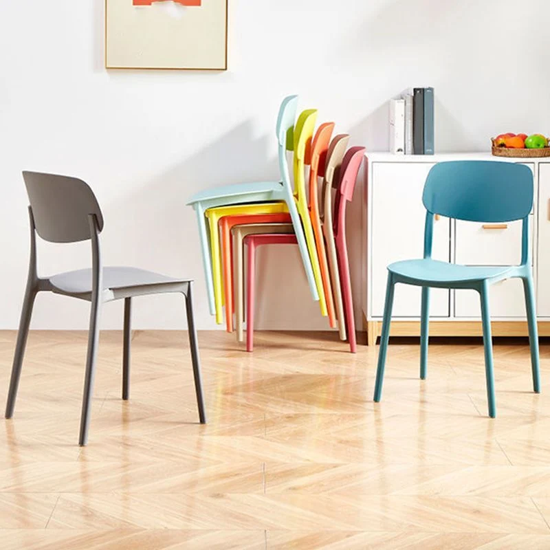Sedie da pranzo scandinave con schienale aperto Sedia da pranzo laterale plastica senza braccioli Clearhalo