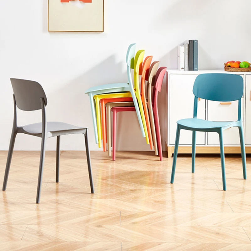Sedie da pranzo scandinave con schienale aperto Sedia da pranzo laterale plastica senza braccioli Clearhalo