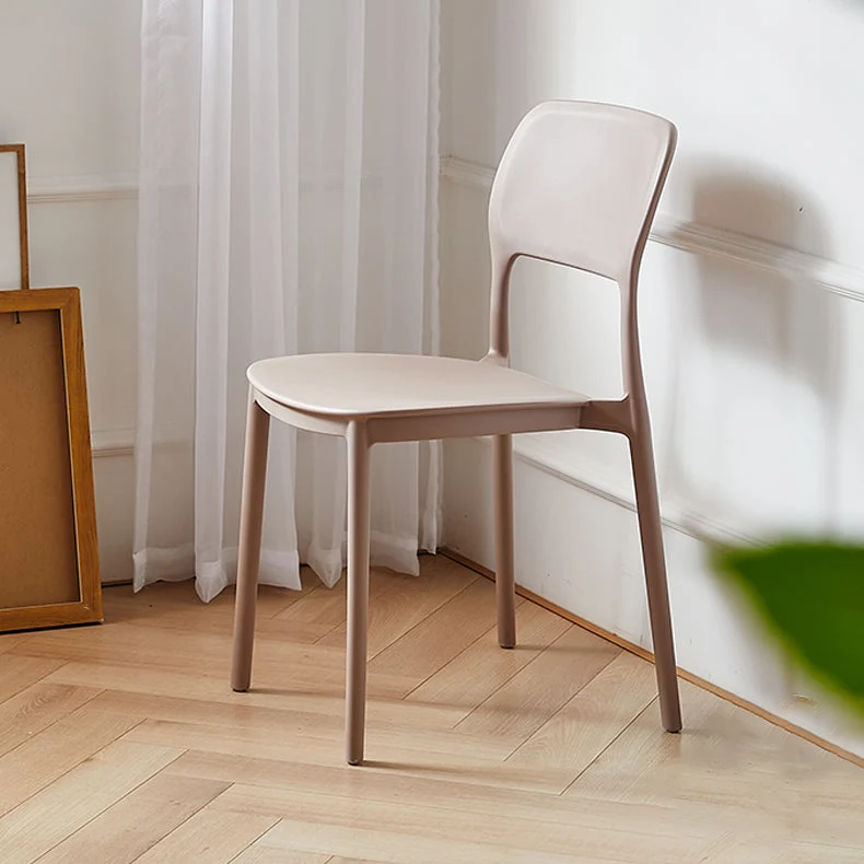 Sedie da pranzo scandinave impilabili plastica Sedie con schienale aperto senza braccioli Clearhalo