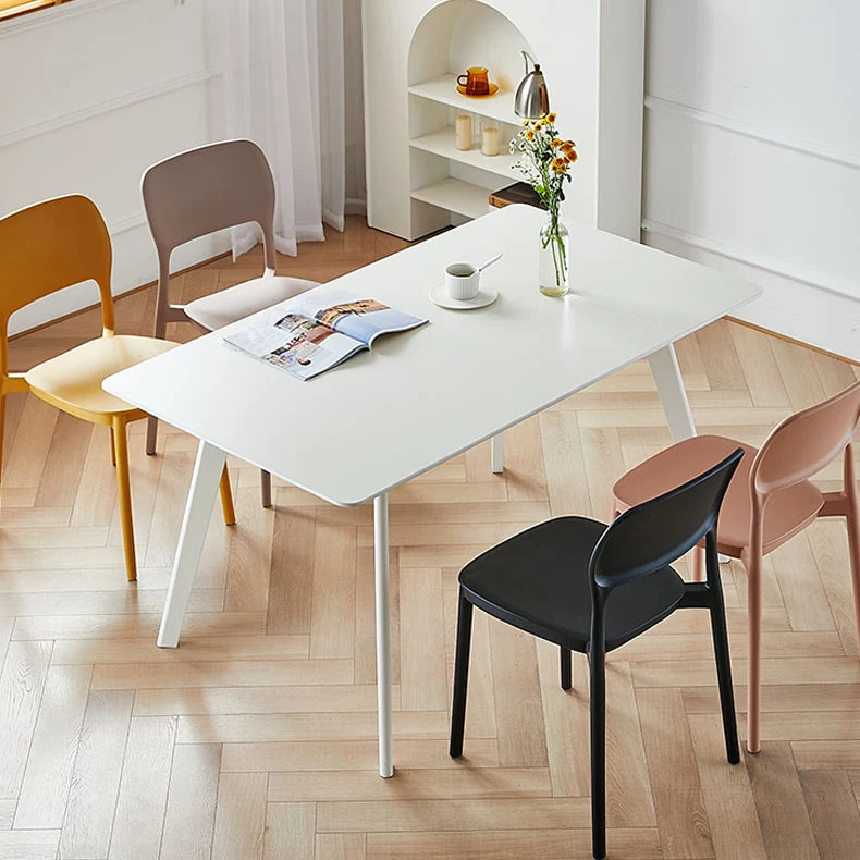 Sedie da pranzo scandinave impilabili plastica Sedie con schienale aperto senza braccioli Clearhalo