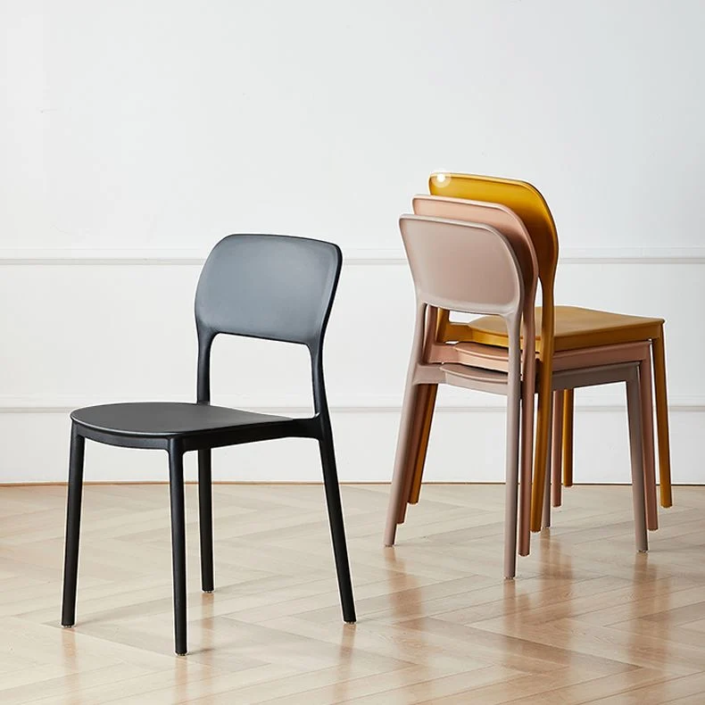 Sedie da pranzo scandinave impilabili plastica Sedie con schienale aperto senza braccioli Clearhalo