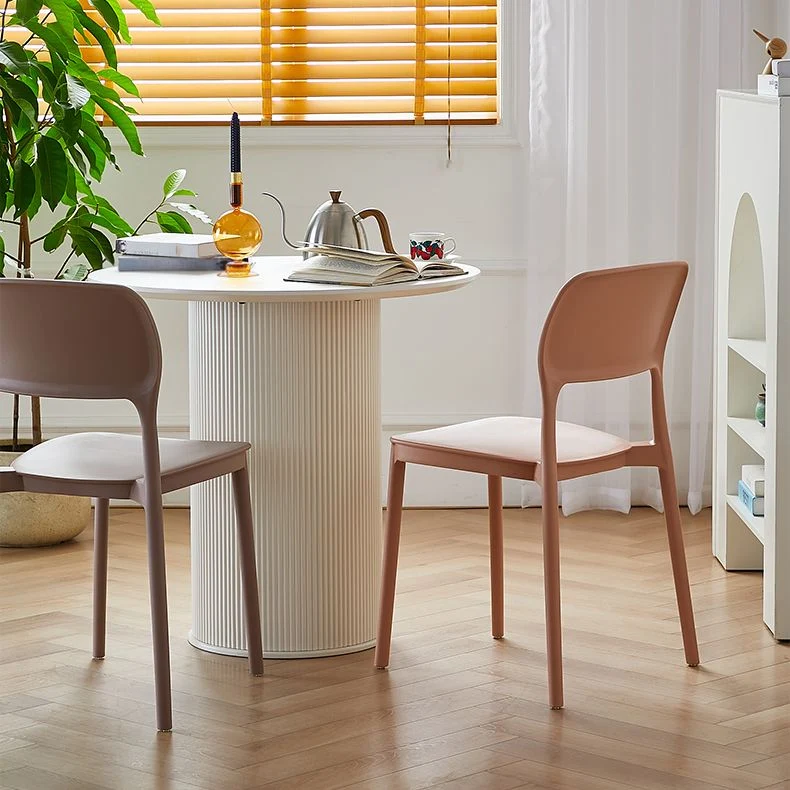Sedie da pranzo scandinave impilabili plastica Sedie con schienale aperto senza braccioli Clearhalo