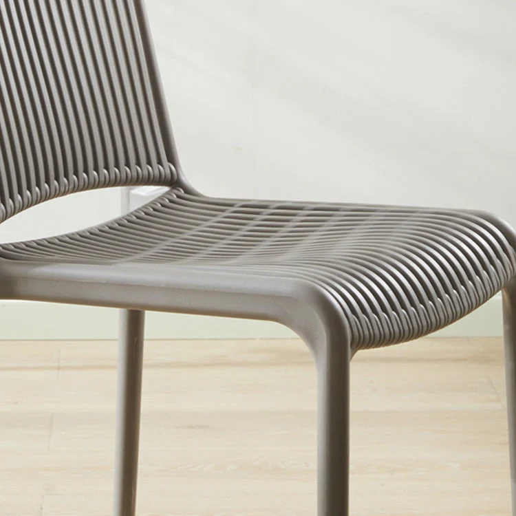 Sedie da pranzo scandinave impilabili senza braccioli Sedia laterale con schienale doghe plastica Clearhalo