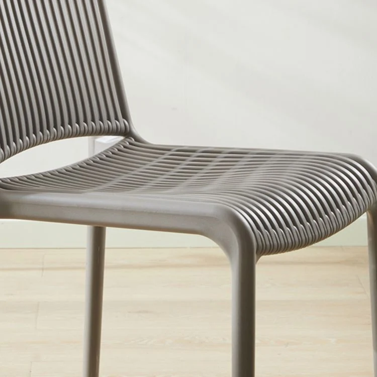 Sedie da pranzo scandinave impilabili senza braccioli Sedia laterale con schienale doghe plastica Clearhalo