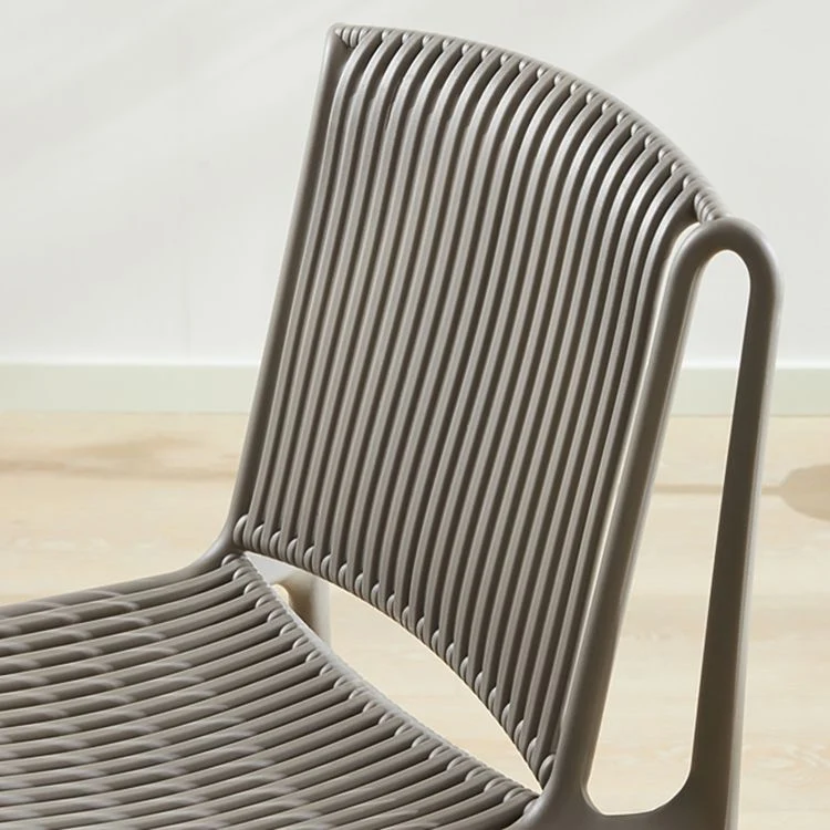 Sedie da pranzo scandinave impilabili senza braccioli Sedia laterale con schienale doghe plastica Clearhalo