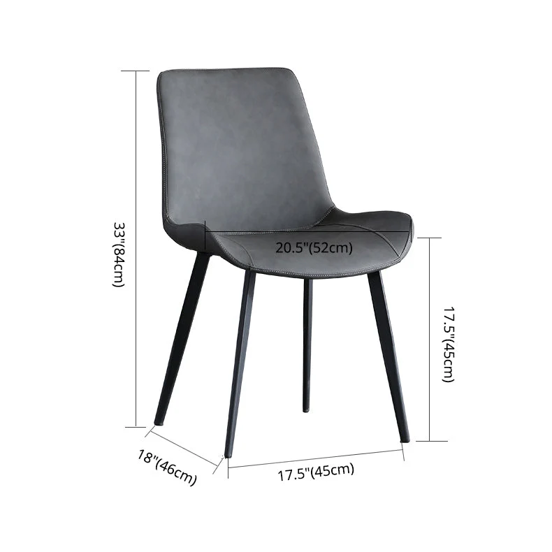 Sedie da pranzo scandinave metallo Sedie senza braccioli per sala da pranzo con schienale massiccio Clearhalo