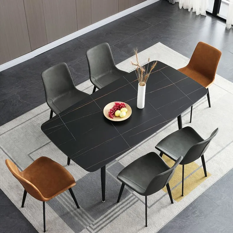 Sedie da pranzo scandinave metallo Sedie senza braccioli per sala da pranzo con schienale massiccio Clearhalo