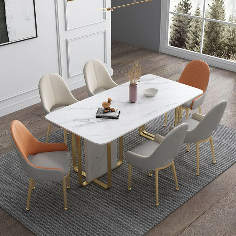 Sedie da pranzo scandinave pelle Sedia imbottita con schienale massiccio per cucina Clearhalo