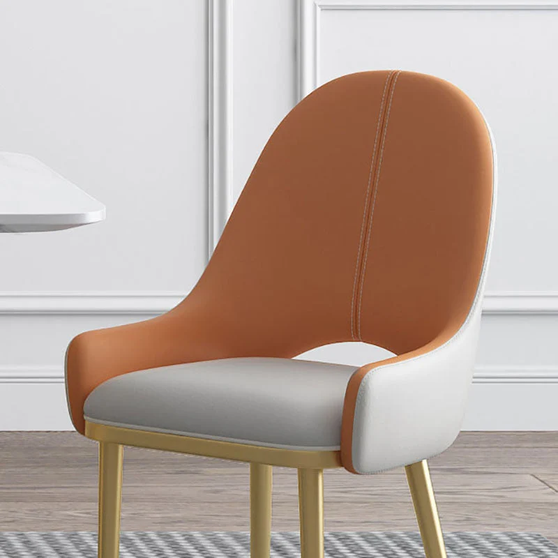 Sedie da pranzo scandinave pelle Sedia imbottita con schienale massiccio per cucina Clearhalo