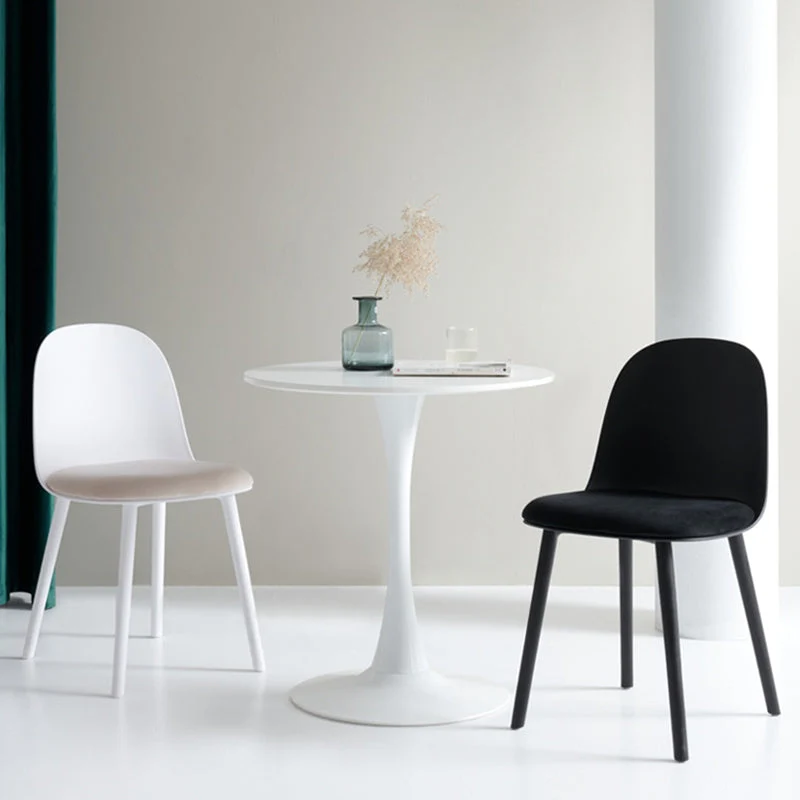 Sedie da pranzo scandinave plastica senza braccioli Sedia laterale con schienale solido per interni Clearhalo