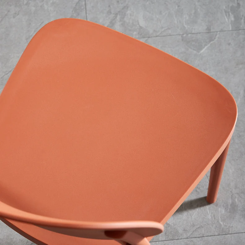 Sedie da pranzo scandinave plastica senza braccioli, impilabili, con schienale aperto (set di 4) Clearhalo