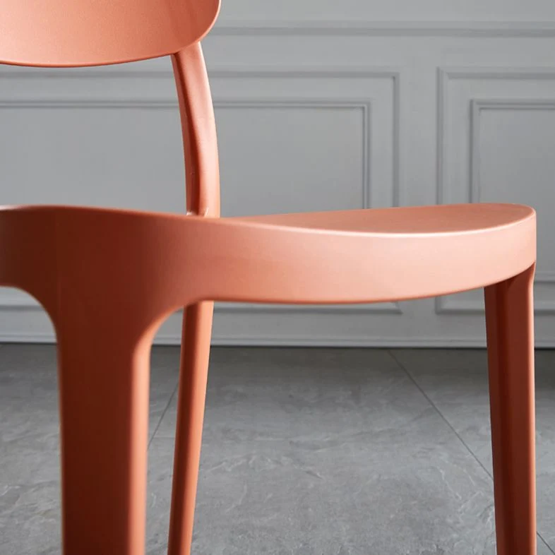 Sedie da pranzo scandinave plastica senza braccioli, impilabili, con schienale aperto (set di 4) Clearhalo