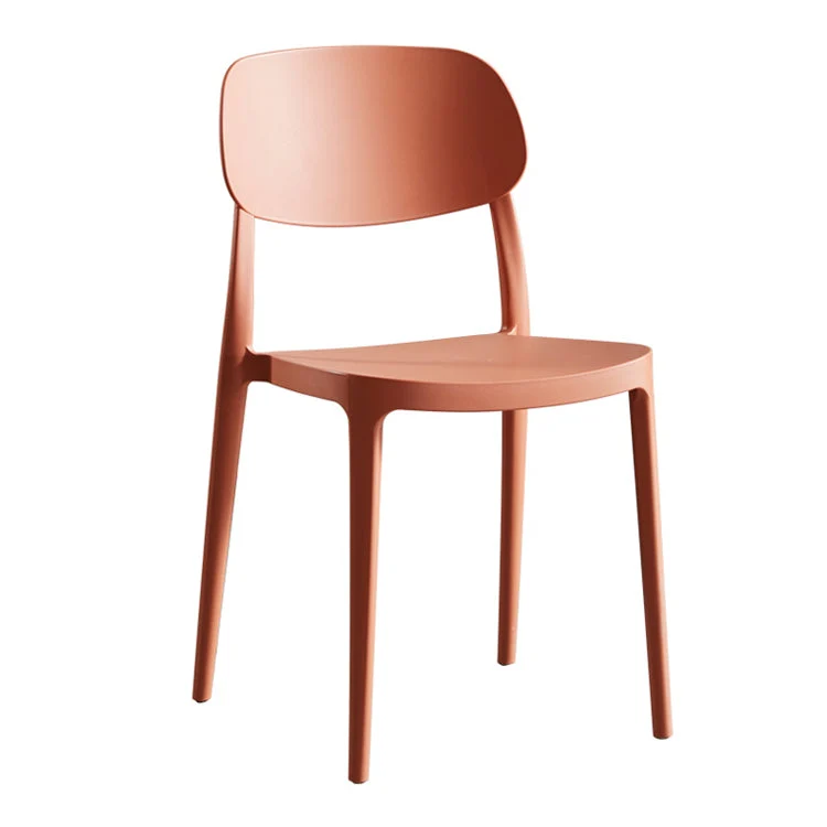 Sedie da pranzo scandinave plastica senza braccioli, impilabili, con schienale aperto (set di 4) Clearhalo