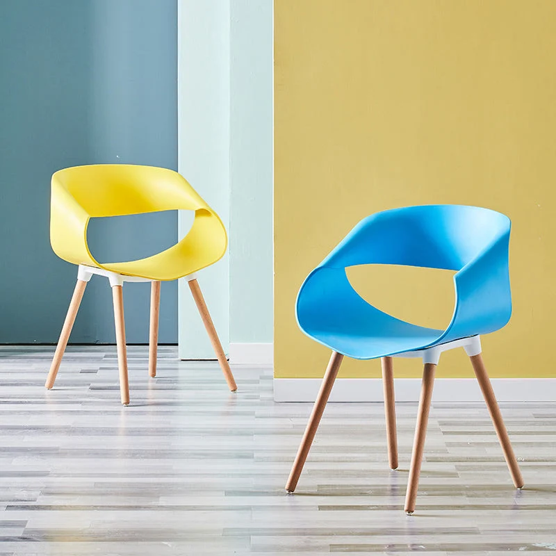 Sedie da pranzo scandinave senza braccioli Sedie da pranzo laterali Eames con gambe legno Clearhalo