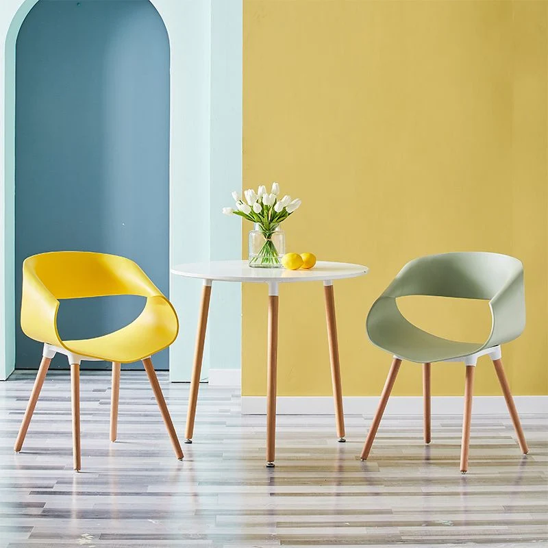 Sedie da pranzo scandinave senza braccioli Sedie da pranzo laterali Eames con gambe legno Clearhalo