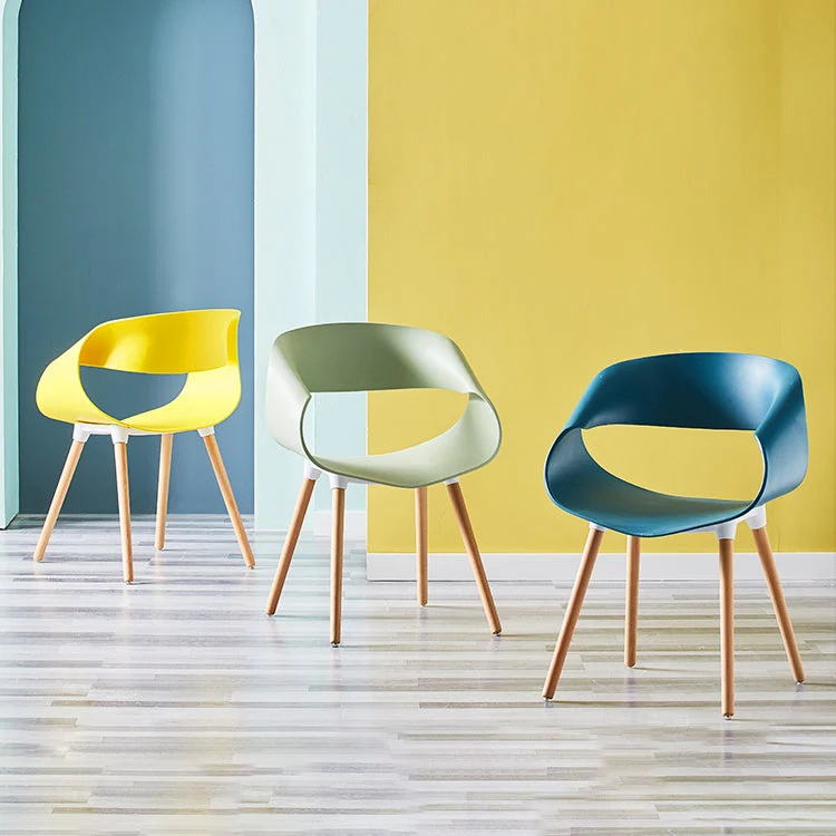 Sedie da pranzo scandinave senza braccioli Sedie da pranzo laterali Eames con gambe legno Clearhalo