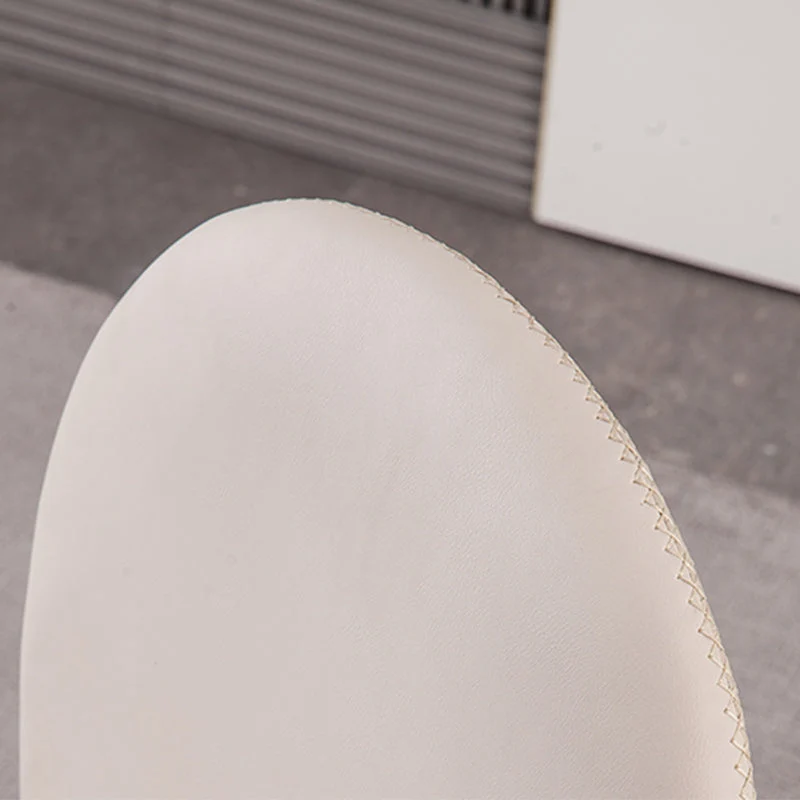 Sedie da pranzo senza braccioli con schienale solido stile minimalista Sedie da pranzo pelle per la casa Clearhalo