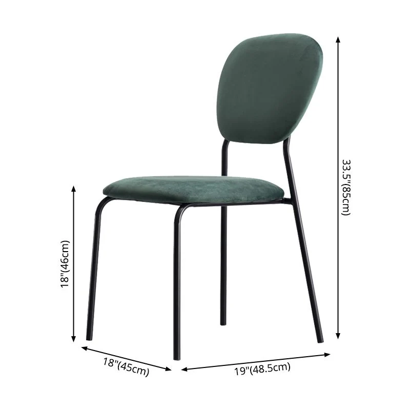 Sedie da pranzo senza braccioli con schienale aperto Sedie laterali imbottite con gambe metallo Clearhalo