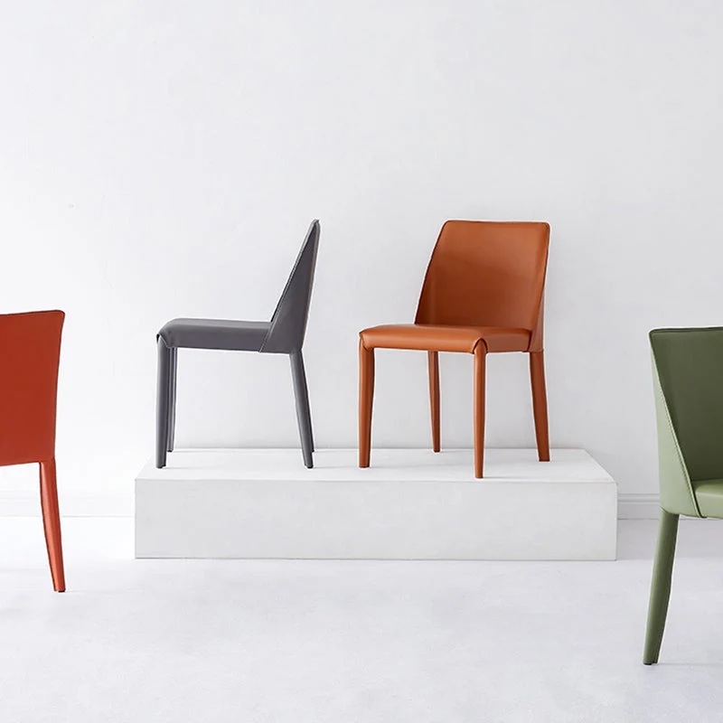 Sedie da pranzo senza braccioli ecopelle Sedia laterale per la casa contemporanea Clearhalo
