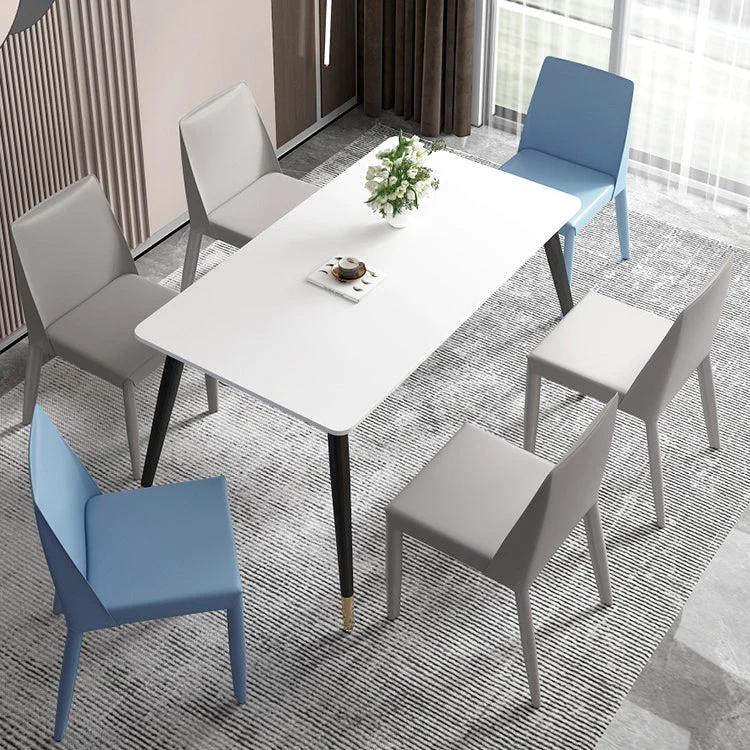 Sedie da pranzo senza braccioli ecopelle Set di sedie laterali contemporanee Clearhalo