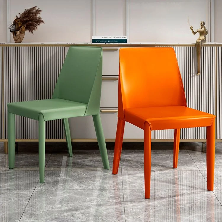 Sedie da pranzo senza braccioli ecopelle Set di sedie laterali contemporanee Clearhalo