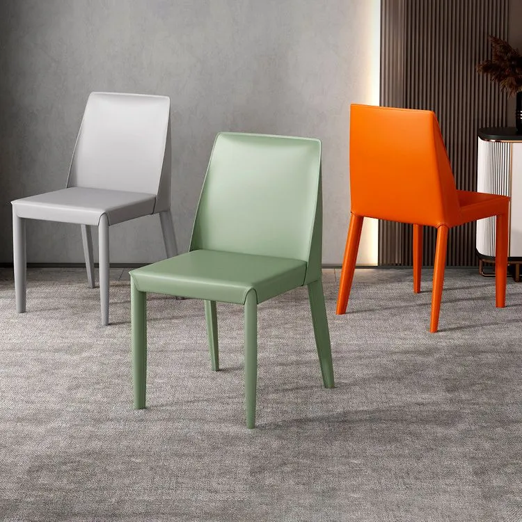 Sedie da pranzo senza braccioli ecopelle Set di sedie laterali contemporanee Clearhalo