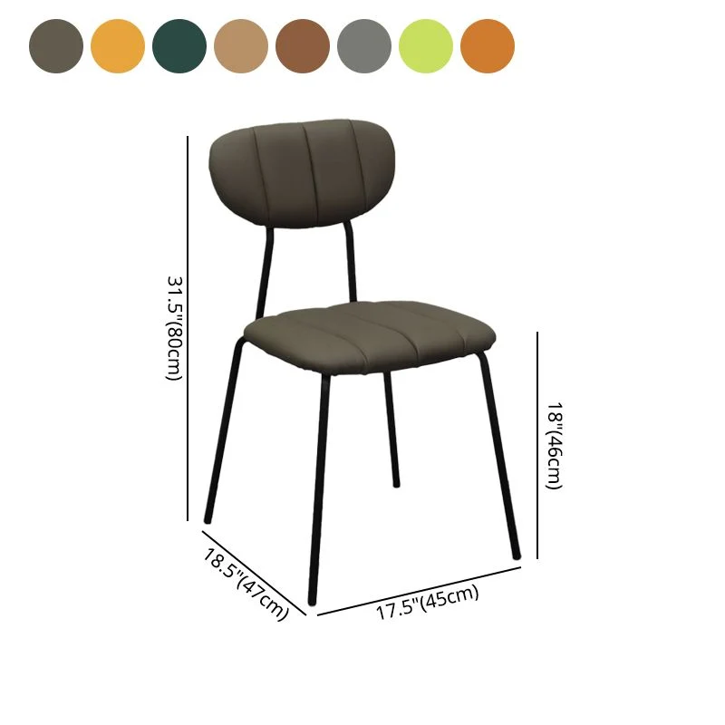Sedie da pranzo senza braccioli imbottite stile industriale Sedie da pranzo con schienale aperto Clearhalo