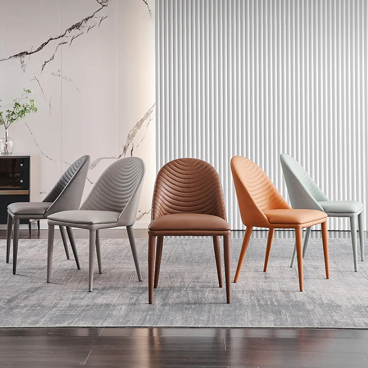 Sedie da pranzo senza braccioli imbottite stile moderno Sedia da pranzo con schienale solido Clearhalo