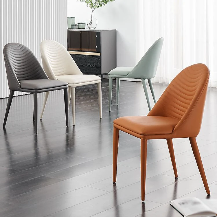 Sedie da pranzo senza braccioli imbottite stile moderno Sedia da pranzo con schienale solido Clearhalo