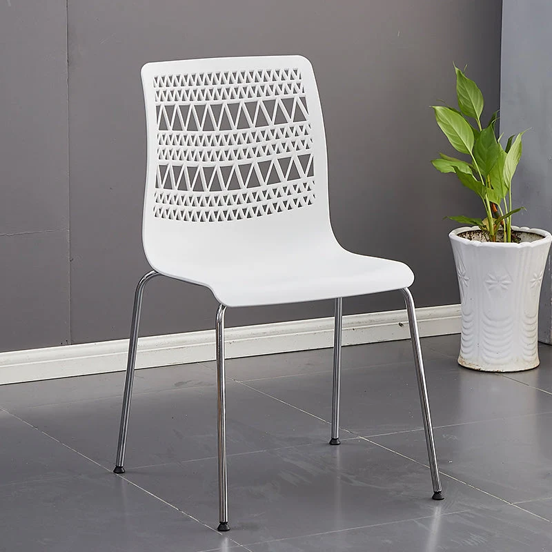 Sedie da pranzo senza braccioli impilabili stile moderno. Sedia laterale con schienale massiccio Clearhalo