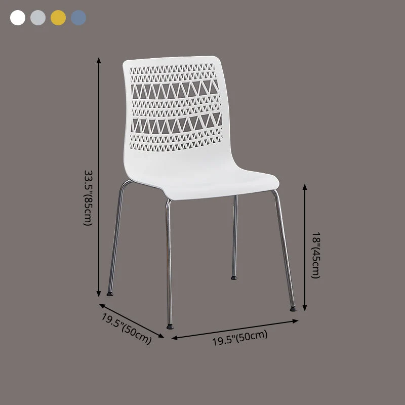 Sedie da pranzo senza braccioli impilabili stile moderno. Sedia laterale con schienale massiccio Clearhalo
