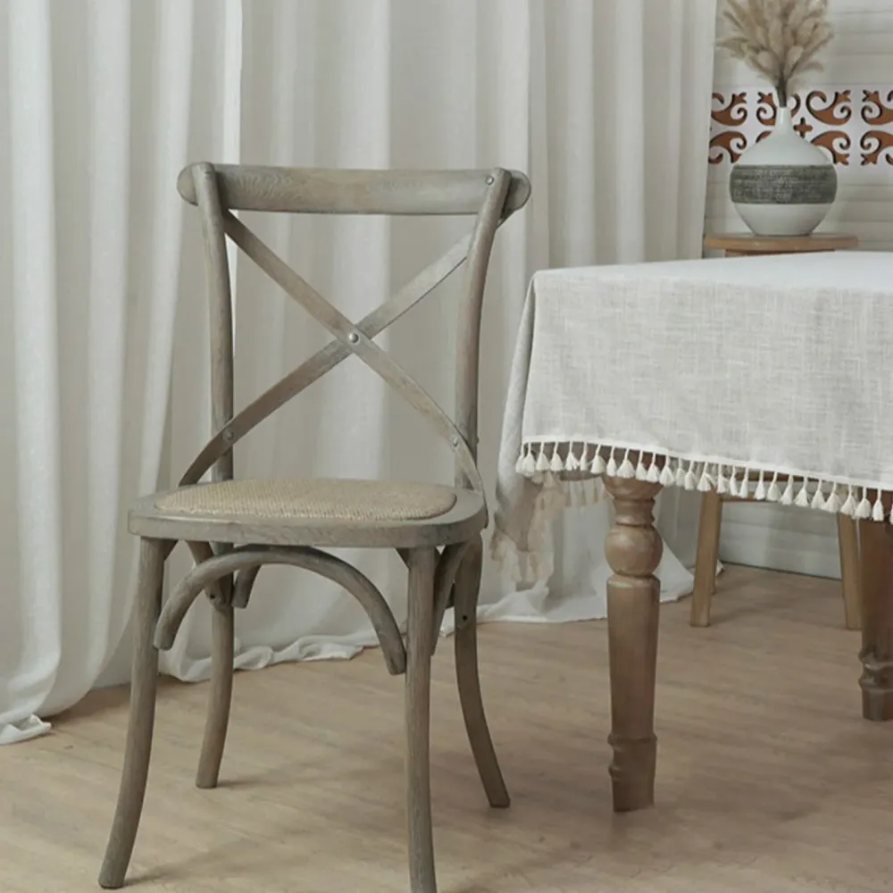 Sedie da pranzo senza braccioli legno curvato Sedia laterale con schienale incrociato quercia con gambe legno Clearhalo