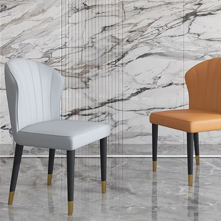 Sedie da pranzo senza braccioli legno glamour Sedie da pranzo pelle per uso ristorante Clearhalo