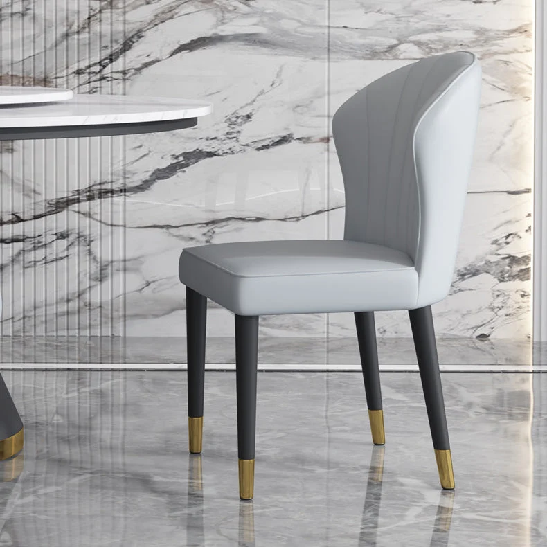 Sedie da pranzo senza braccioli legno glamour Sedie da pranzo pelle per uso ristorante Clearhalo