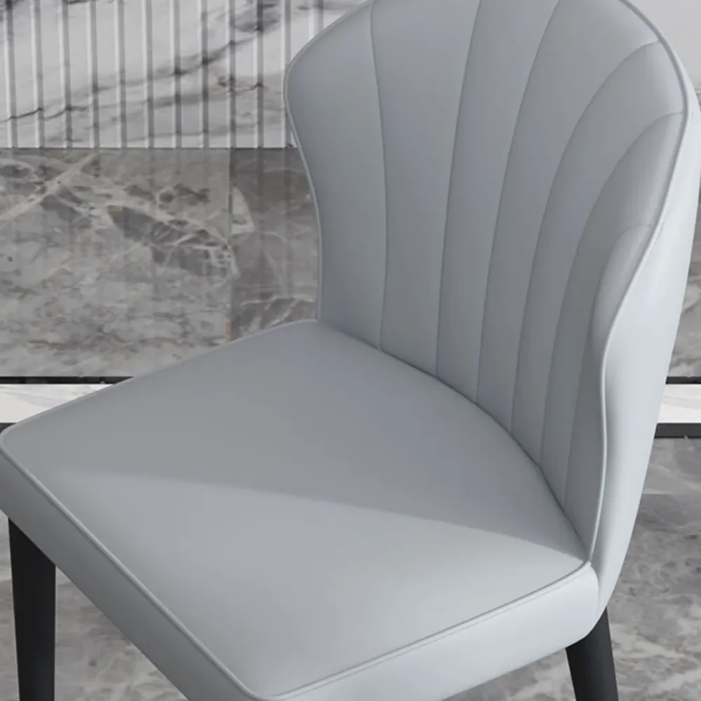 Sedie da pranzo senza braccioli legno glamour Sedie da pranzo pelle per uso ristorante Clearhalo