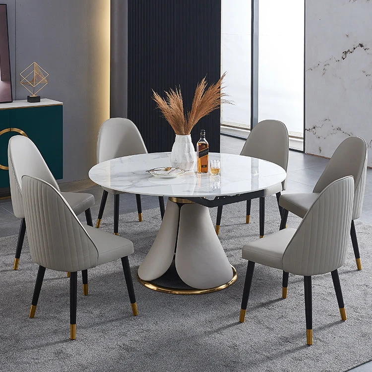 Sedie da pranzo senza braccioli legno glamour Sedie da pranzo ecopelle per uso domestico (set di 2) Clearhalo