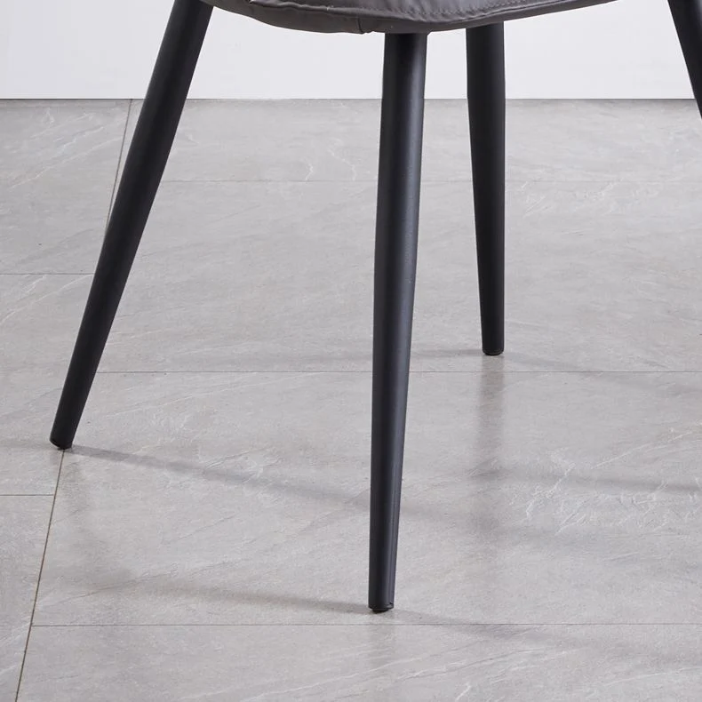Sedie da pranzo senza braccioli metallo stile nordico Sedia laterale imbottita pelle per uso domestico Clearhalo