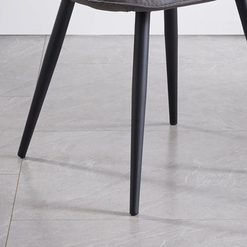 Sedie da pranzo senza braccioli metallo stile nordico Sedia laterale imbottita pelle per uso domestico Clearhalo