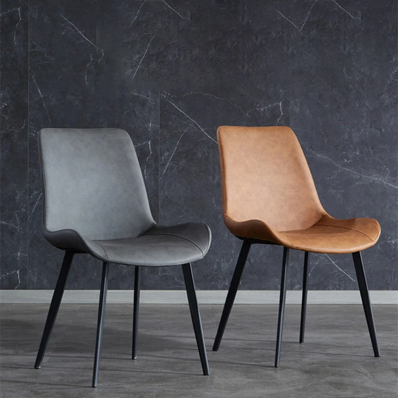 Sedie da pranzo senza braccioli pelle con sedia laterale da pranzo per cucina contemporanea Clearhalo