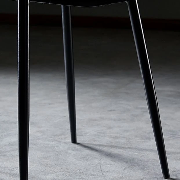 Sedie da pranzo senza braccioli pelle PU Sedia laterale da pranzo con schienale solido e gambe metallo Clearhalo