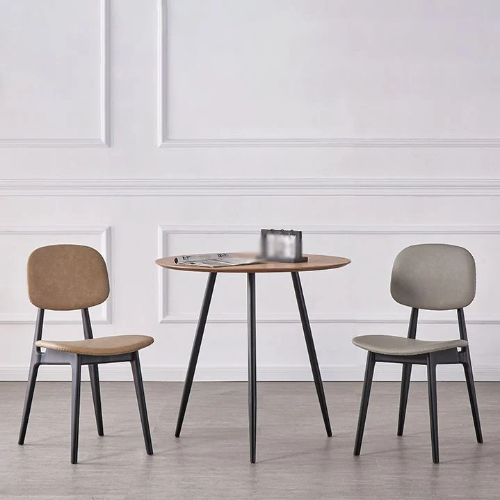 Sedie da pranzo senza braccioli pelle PU Sedia laterale con schienale aperto con gambe plastica Clearhalo