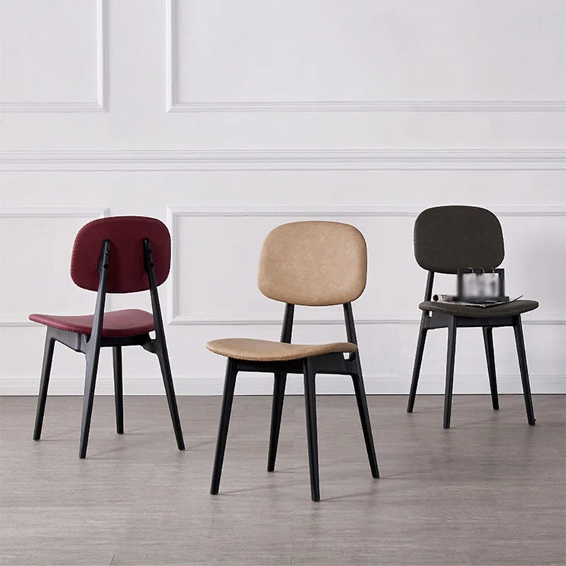 Sedie da pranzo senza braccioli pelle PU Sedia laterale con schienale aperto con gambe plastica Clearhalo