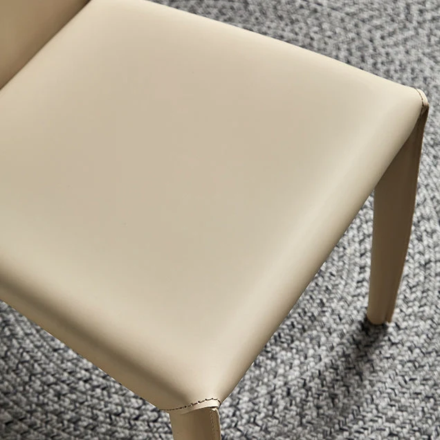 Sedie da pranzo senza braccioli pelle Sedie laterali imbottite per la casa con gambe metallo Clearhalo