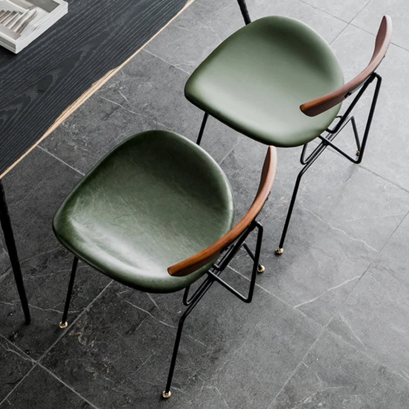 Sedie da pranzo senza braccioli pelle stile industriale Sedia laterale da pranzo con schienale aperto Clearhalo